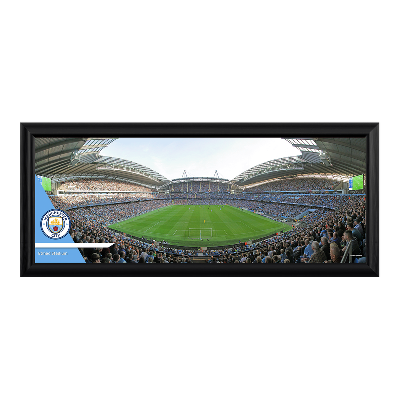 Man City Panoramic Match day Stadium Framed Print 30 x 11 Inch multicolour unisexo - talla: Standard de accessoriesgifting