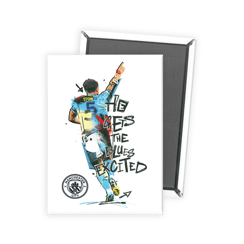 Manchester City Stones Magnet - White