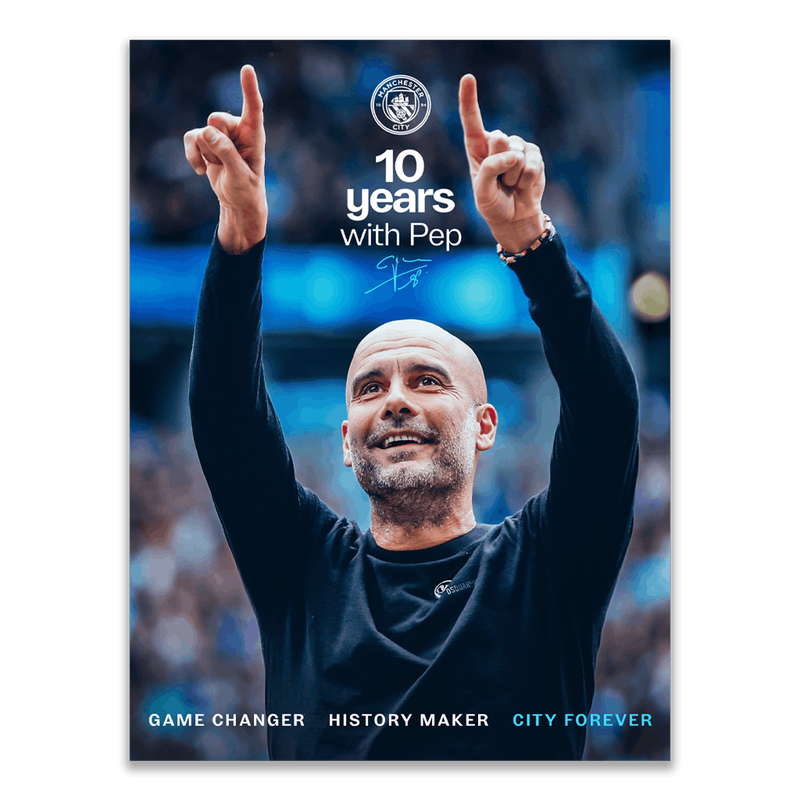 Manchester City Pep 10 years Poster - Blue