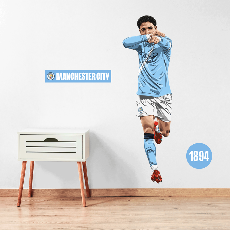 Manchester City Marmoush 25/26 Illustration Wall Sticker  - STD