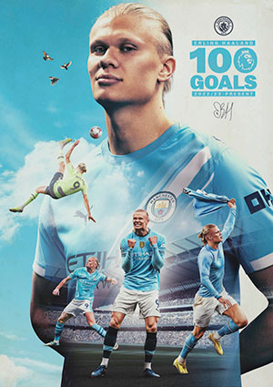 Haaland 100 Goals Poster
